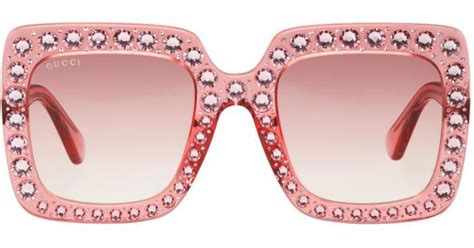 gucci pink oversized studded glasses|Gucci oversized clear sunglasses.